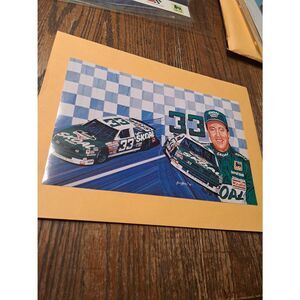 1990 Harry Gant Skull Bandit #33 Sam Bass Art NASCAR Driver Card 11x7 Food Lion